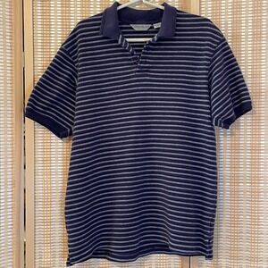 Eddie‎ Bauer Polo Shirt Mens L Texture Striped Short Sleeve Academia Activewear